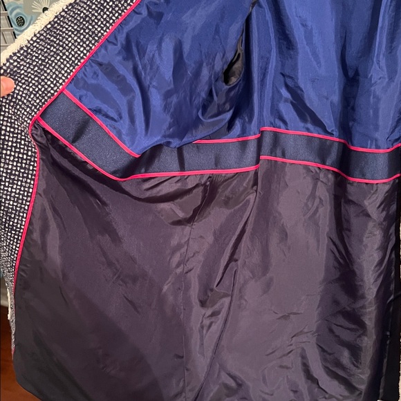 90. Boden blue and cream Tweed Coat - Picture 5 of 9